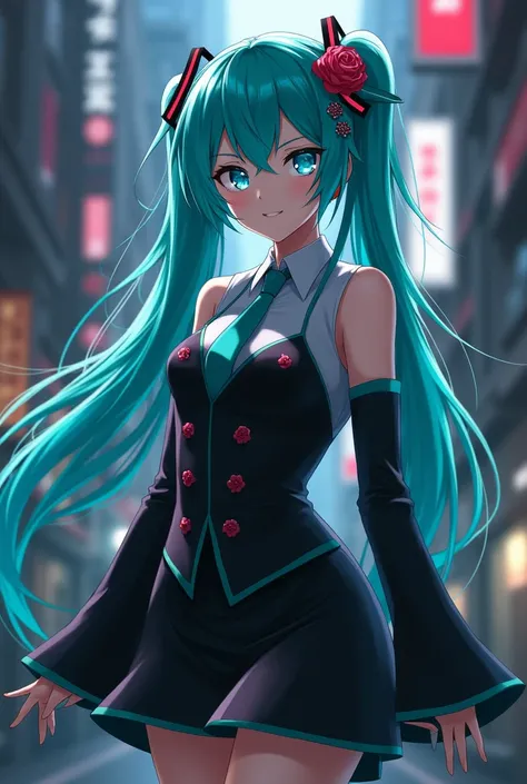 Hatsune Miku with Yor Forger cosplay