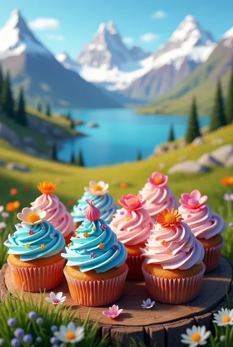  cupcakes inspired by the spring of Argentinian Patagonia, family, graduation and meetings 