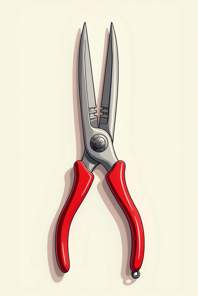 red illustrated open scissors