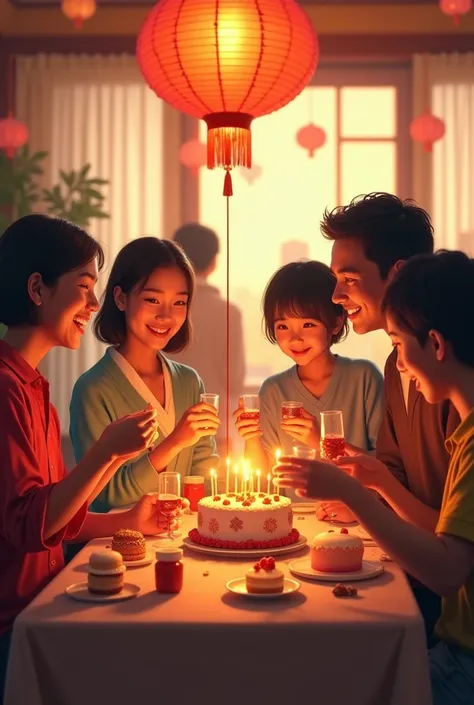  they wanted to celebrate my dads birthday , And since it was one of the first parties after the pandemic, it was the whole family, not Chinese people 