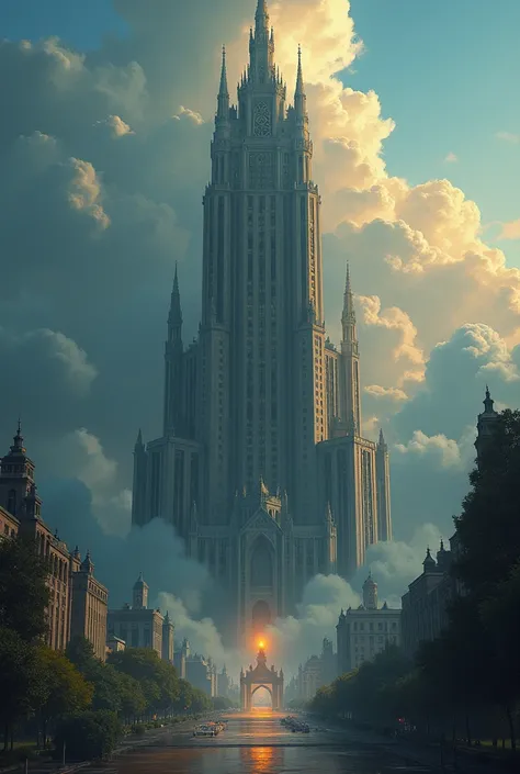 cinematic painting  by (((James Gilleard) and Miho Hirano) and Boris Kustodiev) and Berndnaut Smilde, building,  