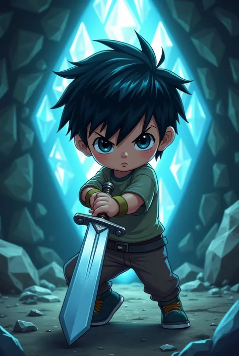 Throw me a boy with black hair who has a sword in his diamond back from mine and say Luis 
