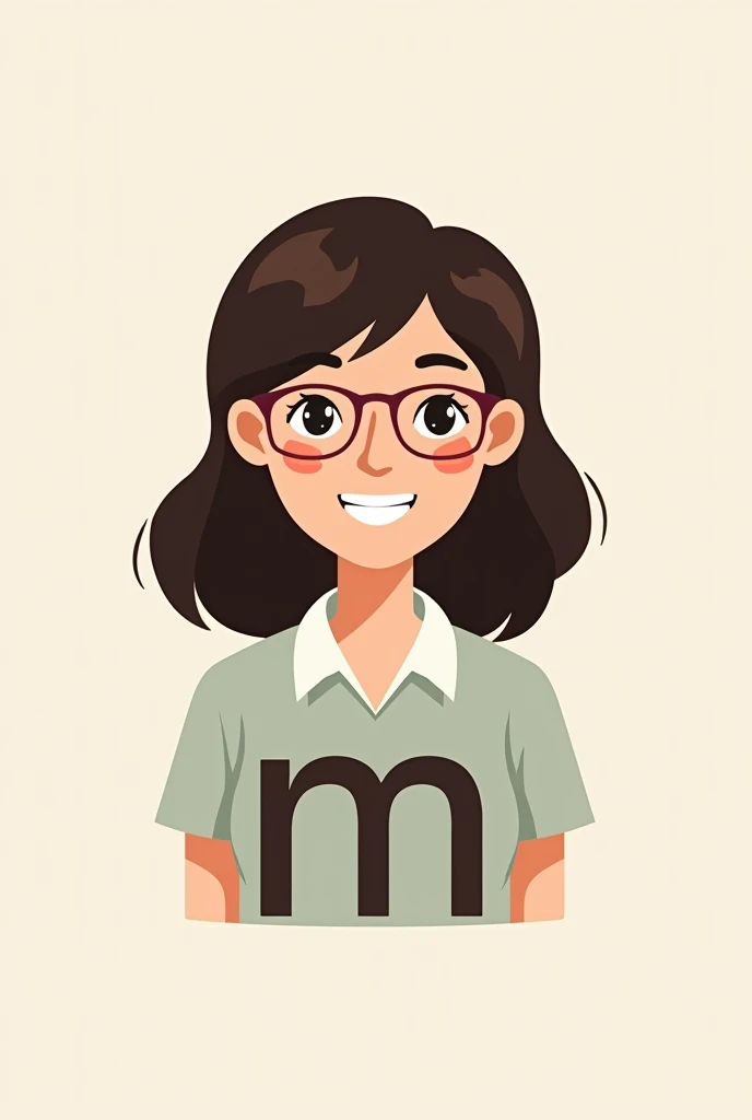  create a logo of a female teacher without lenses, From elementary school and with the initial M 