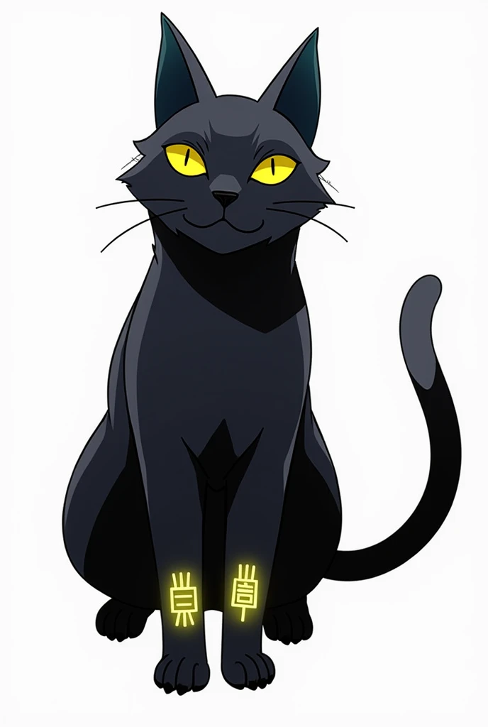 Pet Name :  Nekomaru
Type :  Mystic Chakra Cat
Height : 0,5 meters
Weight :  8 kg
Appearance :  Nekomaru is an elegant cat with shiny black fur and golden eyes that glow in the dark.  Your paws have small luminous features in the shape of kanjis ,  that re...