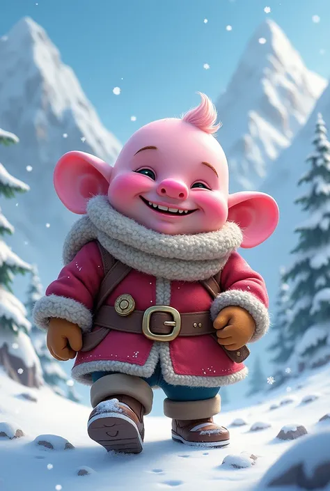  Make a pink-skinned dwarf in the snow