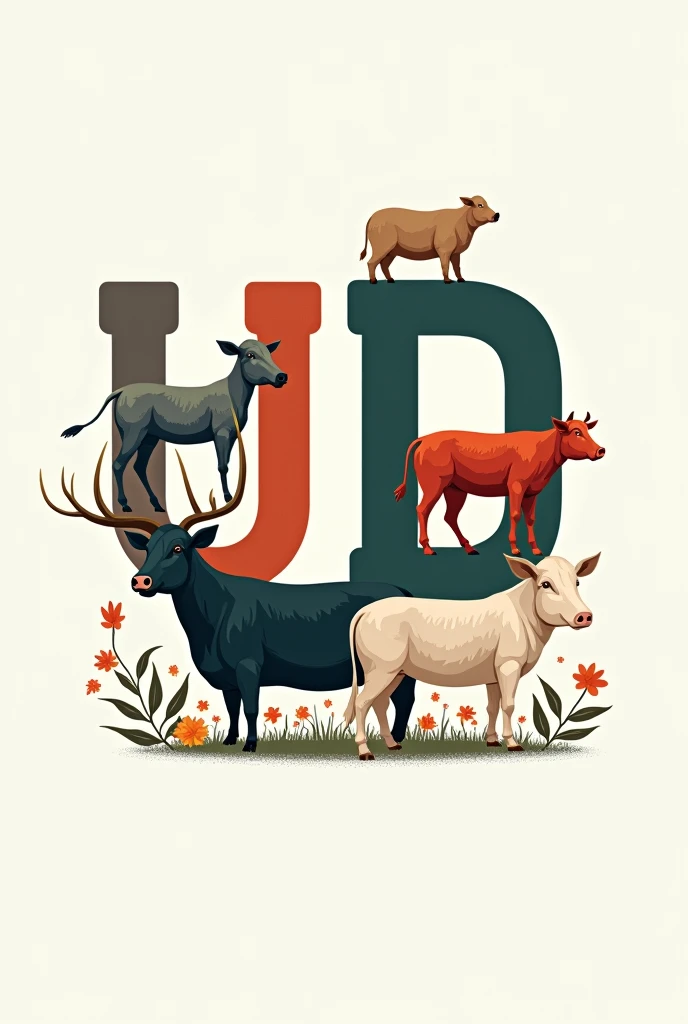  I would like to create a t-shirt that has UD on the front for the animal husbandry career (about animals )