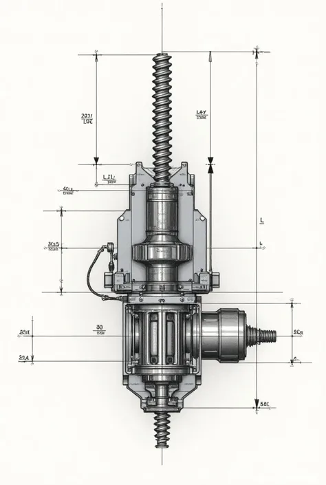 technical drawing horizontal screw machine