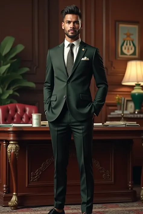 player Neymar Jr. In a suit as president of the Brazilian team Santos Futebol Clube