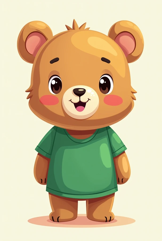 digital drawing cute bear for Liceo Sports Club wearing a green shirt