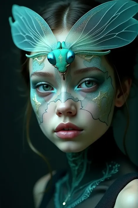 Creative Ghost Mantis makeup for girls 