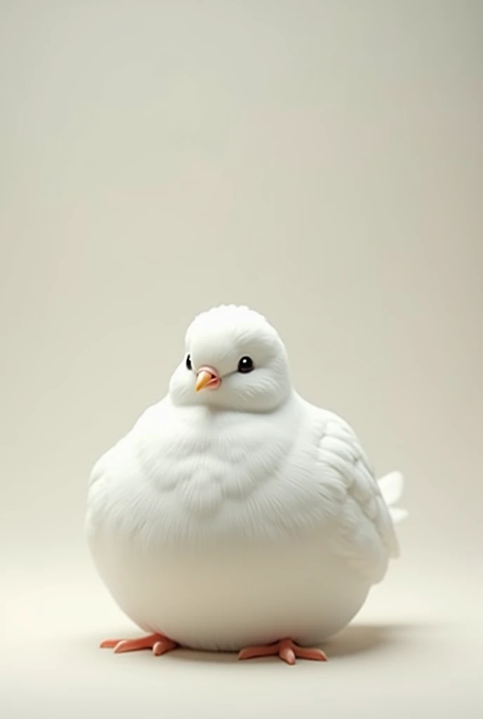 I want a cute dove photo. This dove body shape is extremely round like circle. Realistic photo. 