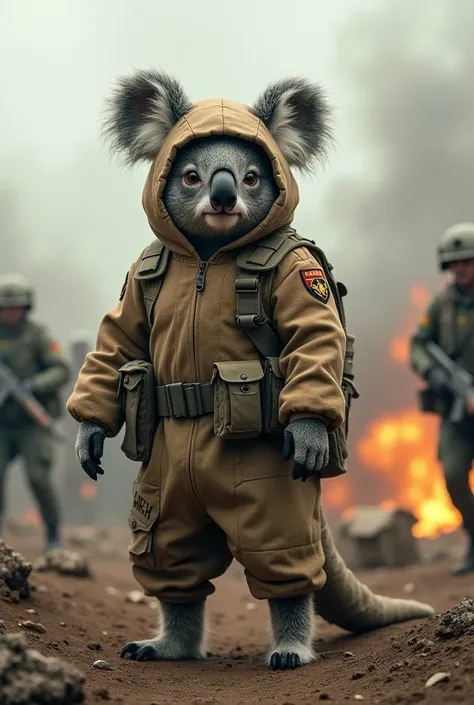 Koala disguised as a kangaroo at war