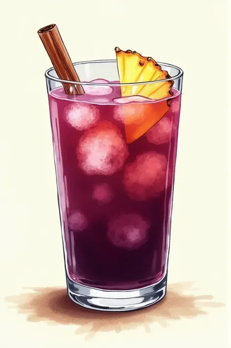 Drawing of chicha morada traditional Peruvian drink 