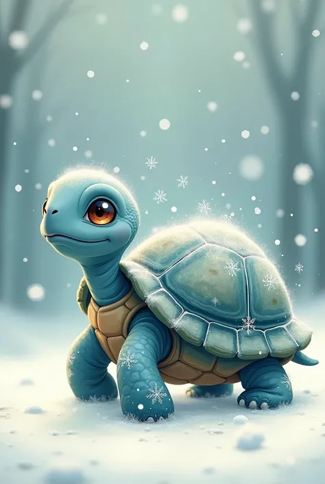 Turtle with snowflakes 