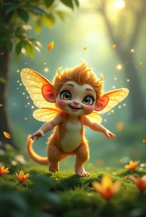  A the charming faerie with mischievous grins twinkling wings 
