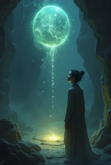 The glowing stone dims slightly as the words,  appear in the air. Roni looks thoughtful, realizing the deeper meaning of happiness.
