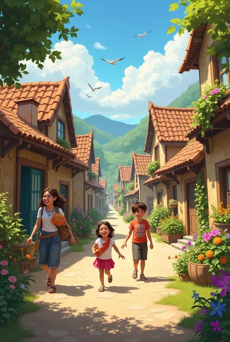 The village transforms into a vibrant, peaceful place. ren play, birds fly, and people are smiling, reflecting the contentment Roni’s choice brought.
