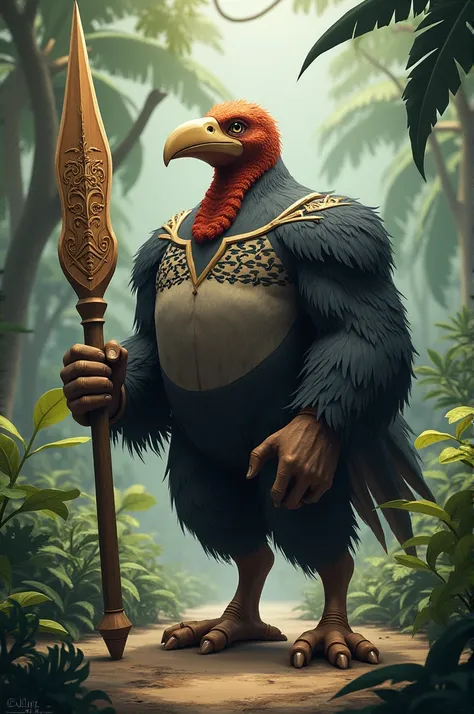 Humanoid dodo bird with a spear 