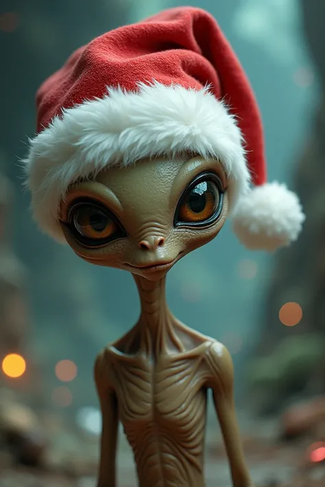 alien with a Christmas hat