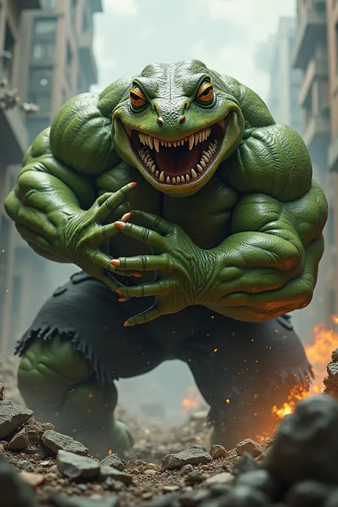 Bombed frog killing the Hulk 