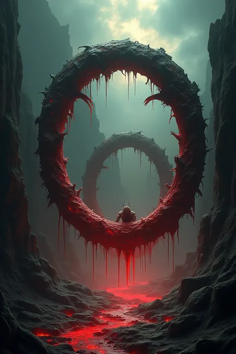 background image visual framing looks like theres a shattered rocks in every side corner and in the middle  its the 2 rings of dantes which is the circle 7- the violence make the 2 rings in the middle creative
