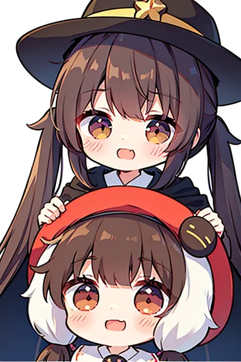 (((yukkuri))), (((chibi))), (((head only))) (yukkuri shiteitte ne:1.4),

usami sumireko, brown hair, brown eyes, black headwear, cape, medium hair, red-framed eyewear, twintails, low twintails, open mouth, :3, :d, blush, v-shaped eyebrows, ((happy)), white...