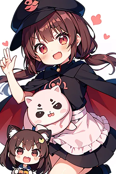 (((yukkuri))), (((chibi))), (((head only))) (yukkuri shiteitte ne:1.4),

usami sumireko, brown hair, brown eyes, black headwear, cape, medium hair, red-framed eyewear, twintails, low twintails, open mouth, :3, :d, blush, v-shaped eyebrows, ((happy)), white...