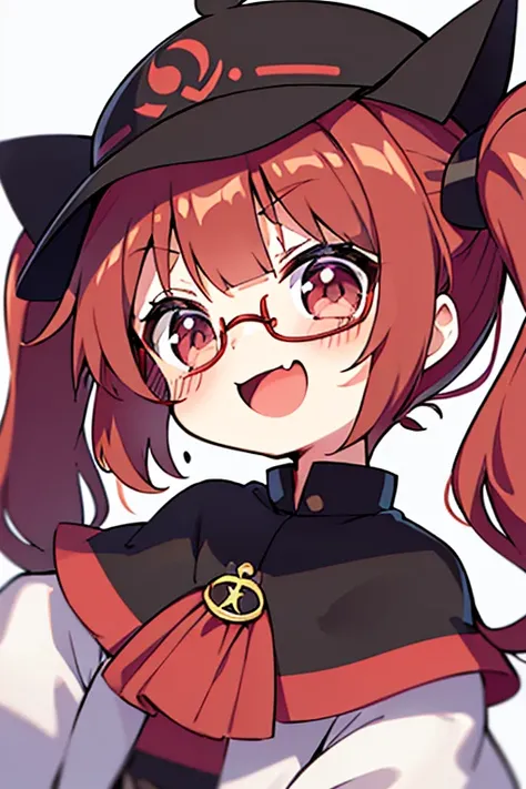 (((yukkuri))), (((chibi))), (((head only))) (yukkuri shiteitte ne:1.4),

usami sumireko, brown hair, brown eyes, black headwear, cape, medium hair, red-framed eyewear, twintails, low twintails, open mouth, :3, :d, blush, v-shaped eyebrows, ((happy)), white...