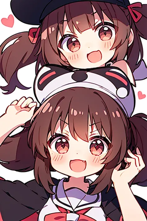 (((yukkuri))), (((chibi))), (((head only))) (yukkuri shiteitte ne:1.4),

usami sumireko, brown hair, brown eyes, black headwear, cape, medium hair, red-framed eyewear, twintails, low twintails, open mouth, :3, :d, blush, v-shaped eyebrows, ((happy)), white...