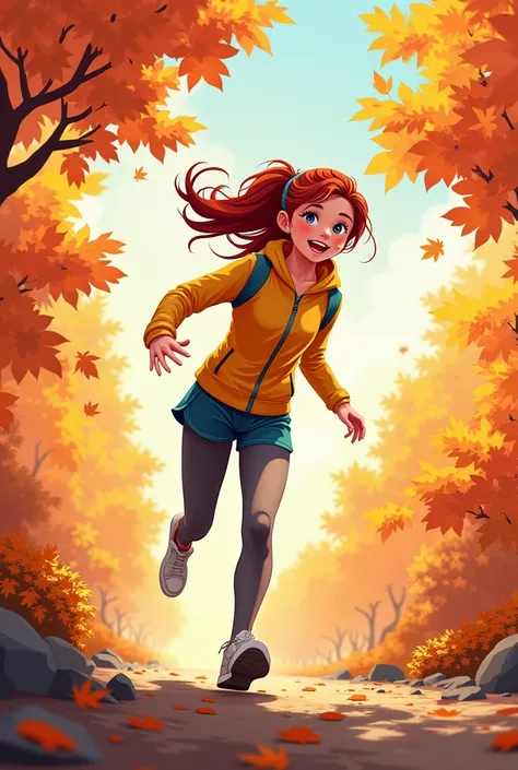 autumn,Sports, girl,Illustration