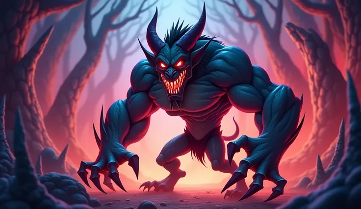 Give me a picture of a demon in Disney cartoon style