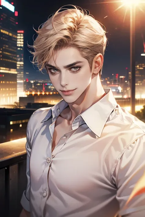 (tmasterpiece, high resolution, ultra - detailed:1.0), (1 male, masculine face, 31 years, CEO), Perfect male body, tall and strong, Adult male, Delicate eyes and delicate face, Extremely detailed CG, Unity 8k wallpaper, Complicated details, Detailed face, ...