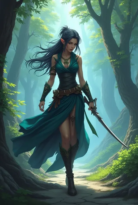 female elf assassin anime white rpg
