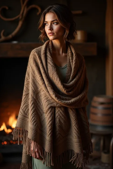 Hand woven woolen shawl