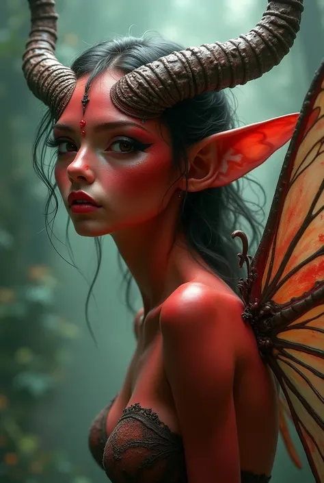 Fairy with red skin and horns 