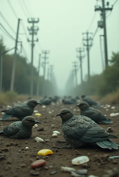 Birds dying by effects of internet 
More realistic full scene 
