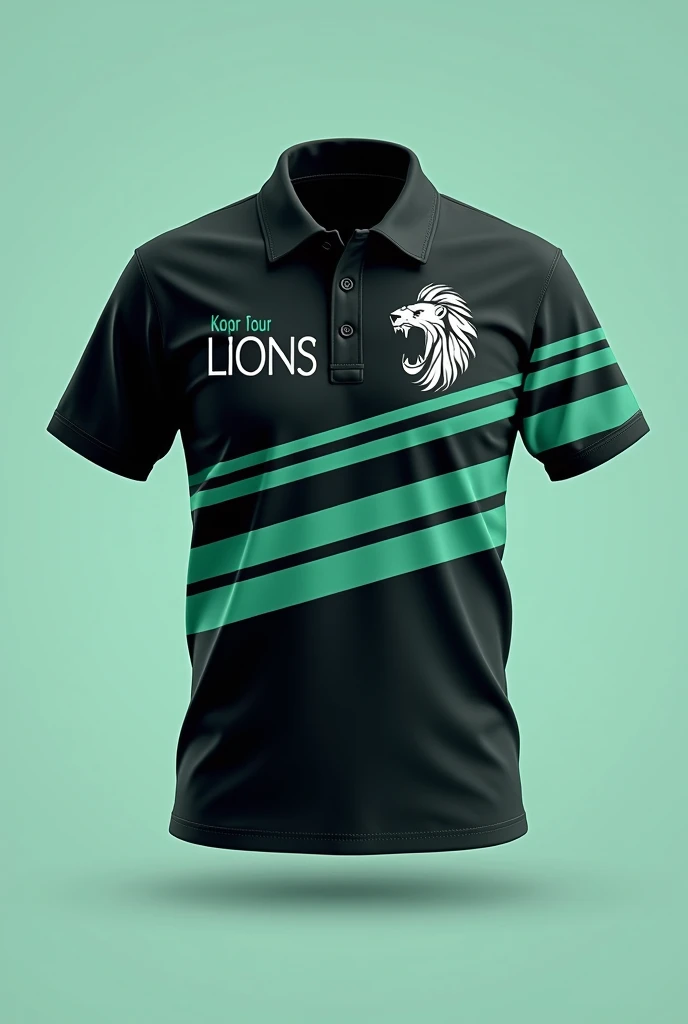 Create me a polo shirt for last year school promotions love this polo shirt that is beautiful because this polo shirt has three colors: black, turquoise green and white and that there are not so many stripes this polo shirt and that on the back you put the...