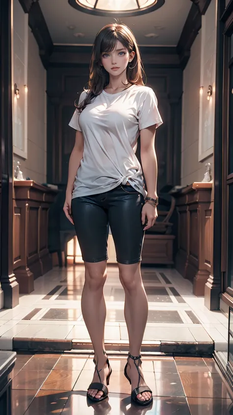  white t-shirt, Adorable,Hail 33, 18 years old(1.0),( Subsurface Scattering :1.1), sharp concentration, Award-winning photo with both hands holding flops,Professional portrait photography,  Uncut Pictures   ( detailed background :1.2),( Fantasy :0),  Drama...