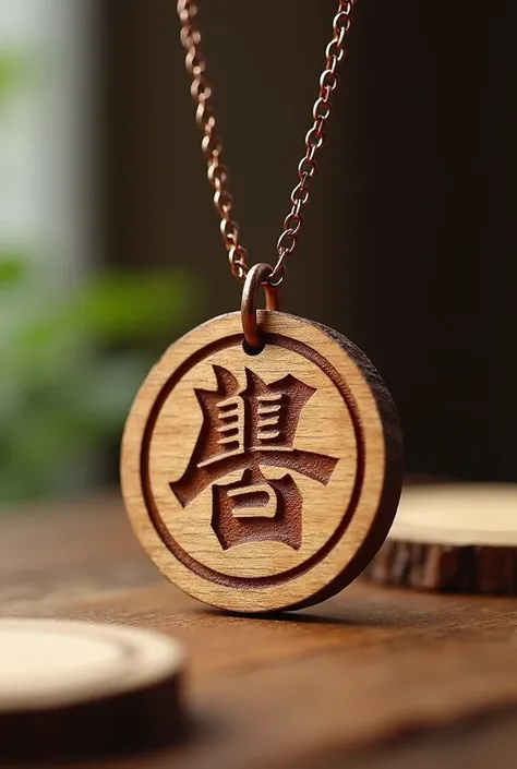 small necklace of dragon ball z symbol handmade wood chain 