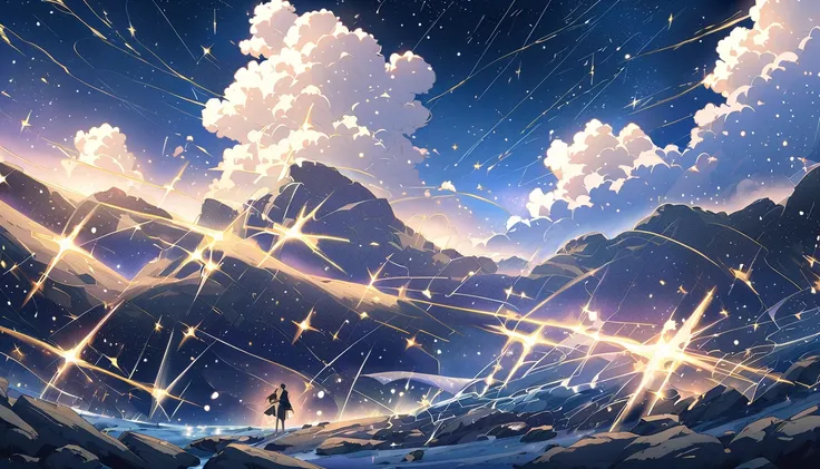 Anime Style,    rock、female 、力Strength、Wild、whole body、 background 、hope、courage、Willpower     、Strength、scenery、dream、For a moment   、Light、Sparkle、world、    starry sky    、promise、future、I think、wind、cloud、Scenery
ラウンド比率background 8  :male 2  、