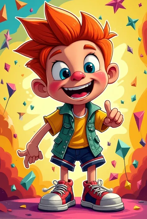 Cool cartoon pop artist with ginger hair