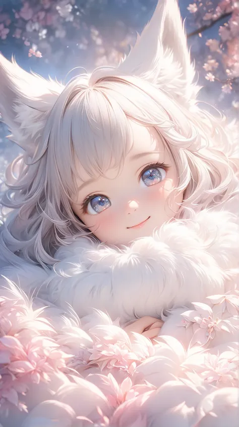 Cute beautiful woman, smile, shy, light makeup, Large percentage, Gentle background color scheme, Soft, fluffy and calming effect,  Shading Effects ,  Gradient Magic Effects , (Super detailed,  high definition ,  best quality:1.3), 2.5D, Delicate and dynam...