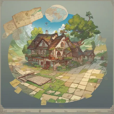 a house, isometric view, map tile, simple background