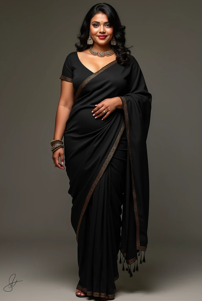 *I was wearing my beautiful black cotton saree like a desi girl I was ...I looked extremely alluring with **PEAR SHAPED BODY
jhumkas 
kajal
fair skin tone
thick fluffy squishy chubby curvaceous voluptuous 
body
short
52 
chubby cheeks 
dimples
beautiful In...