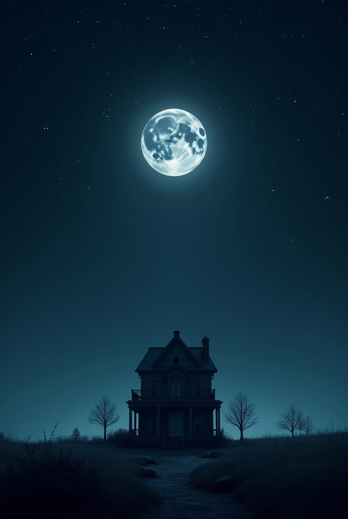 House with shadows and stars all around 