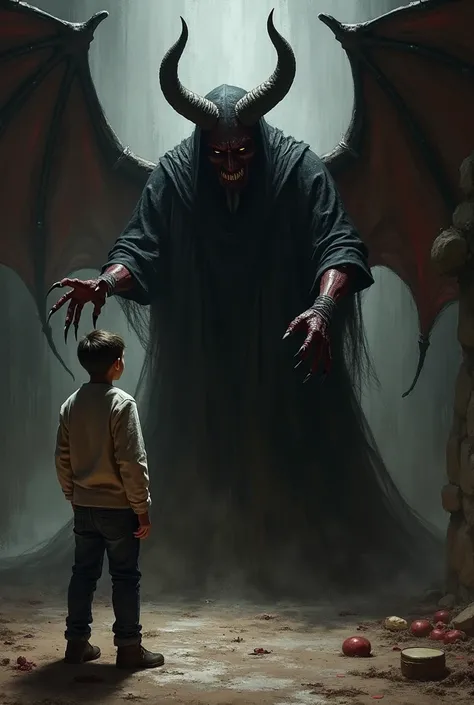 Satan tempting a young man in his weak moments