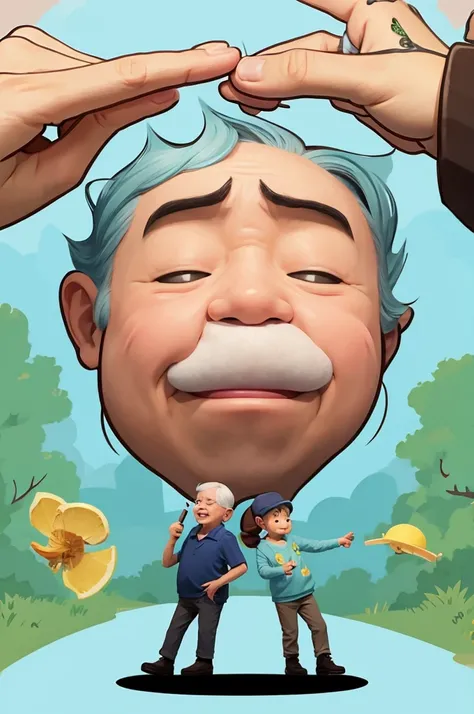 funny grandpa illustration