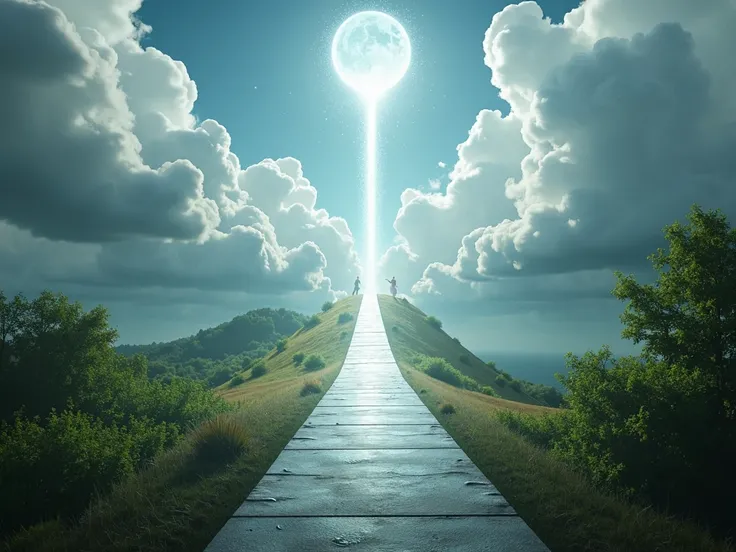 Create a realistic path that leads to the sky other than stairs 