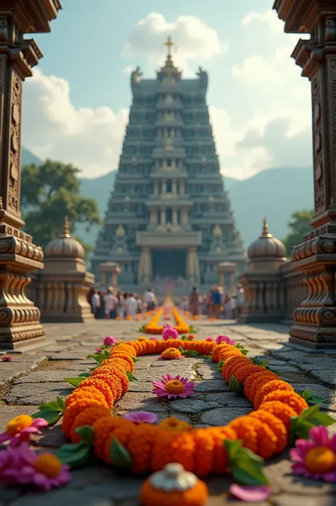 ayyappa mala with background temple