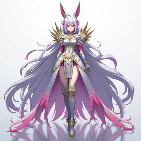  Full size image , full body,  From head to toe ,  in profile and in front of , young woman, 38 years old,  female anime character , strong, very powerful ,  very beautiful and with a positive aura ,  wearing armor inspired by the style of the knights of t...